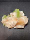 Green Apophyllite Cubes with Peach Stilbite Specimen 717g