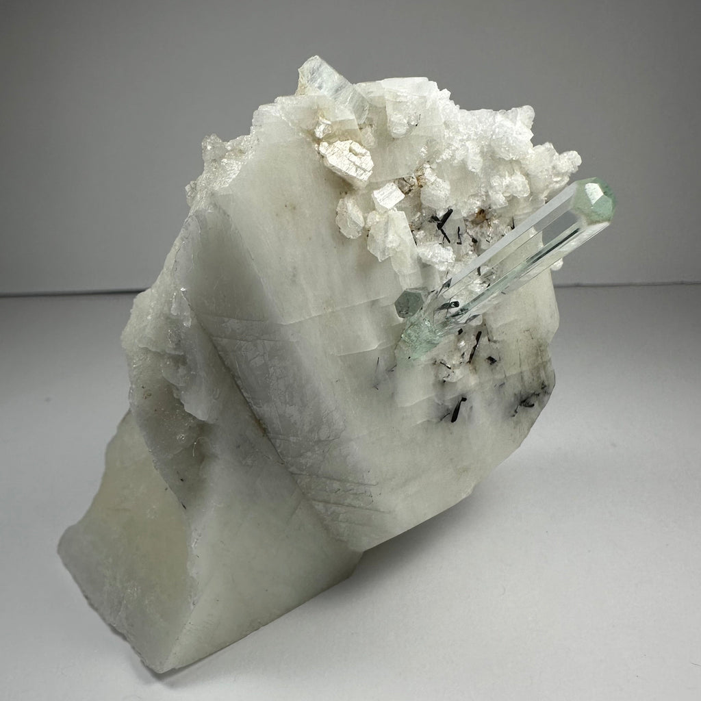 Aquamarine Beryl on Albite