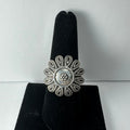 .925 Sterling Silver Flower Ring - Size 8
